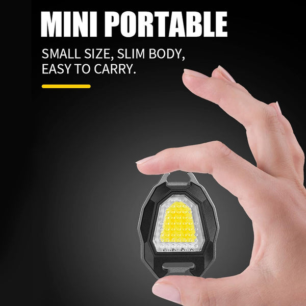 Portable Triangular Shaped Emergency& Camping Flashlight With Cigarette Lighter Lumens Rechargeable Waterproof Portable Led Light Camping Keychain 6Lighting Modes With Strong Magnet 3 Color Lighting For Travel, Camping Walking - TezCart