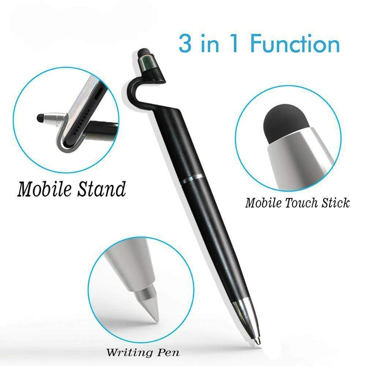 3 in 1 point Function Stylus Pen with Mobile Stand Your Brand