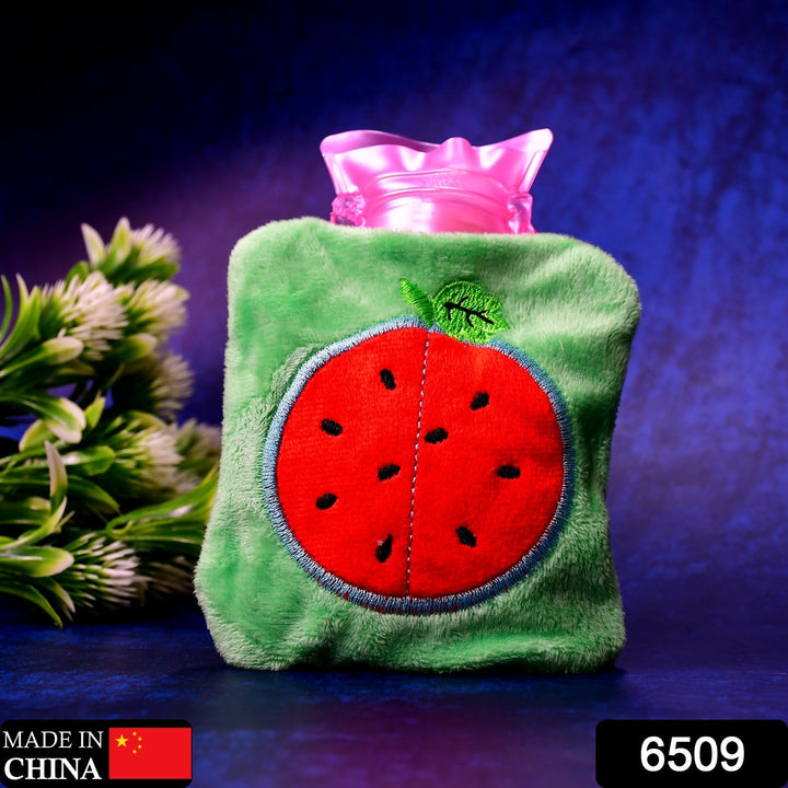 Watermelon small Hot Water Bag with Cover for Pain Relief, Neck, Shoulder Pain and Hand, Feet Warmer, Menstrual Cramps. Your Brand