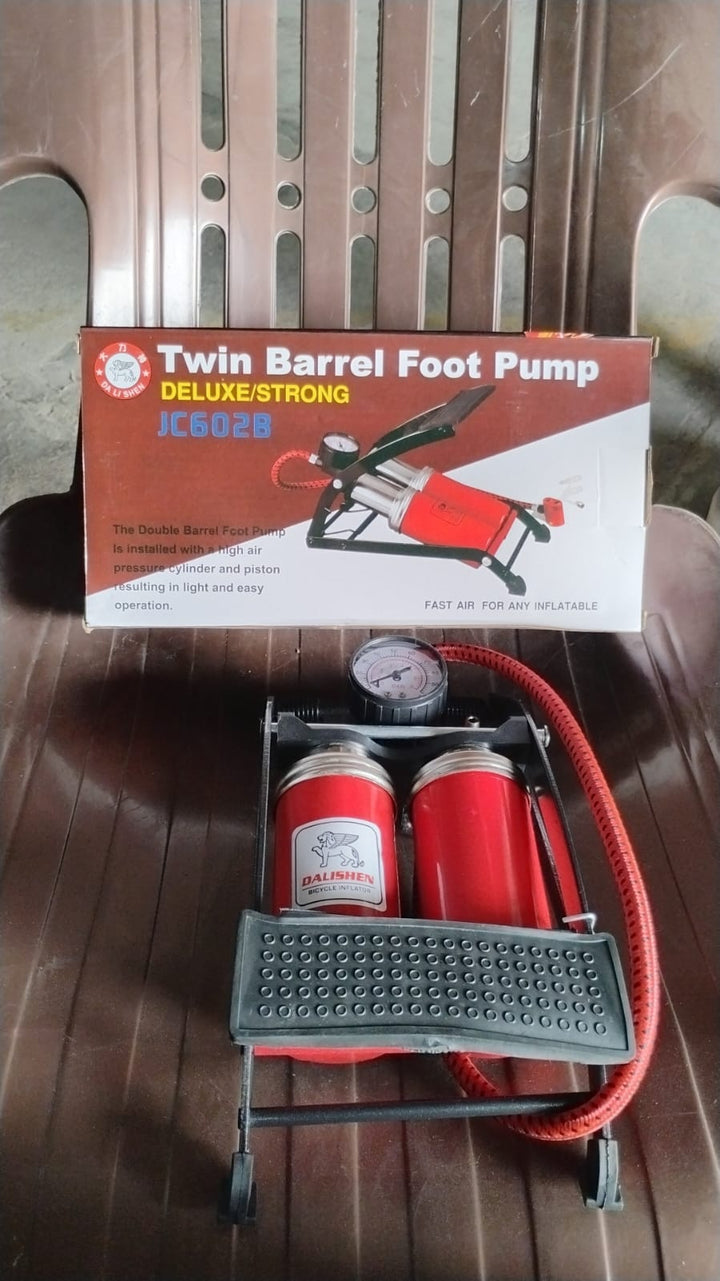 Dual-Cylinder Foot Pump, Portable Floor Bike Pump, 100PSI Air Pump - TezCart