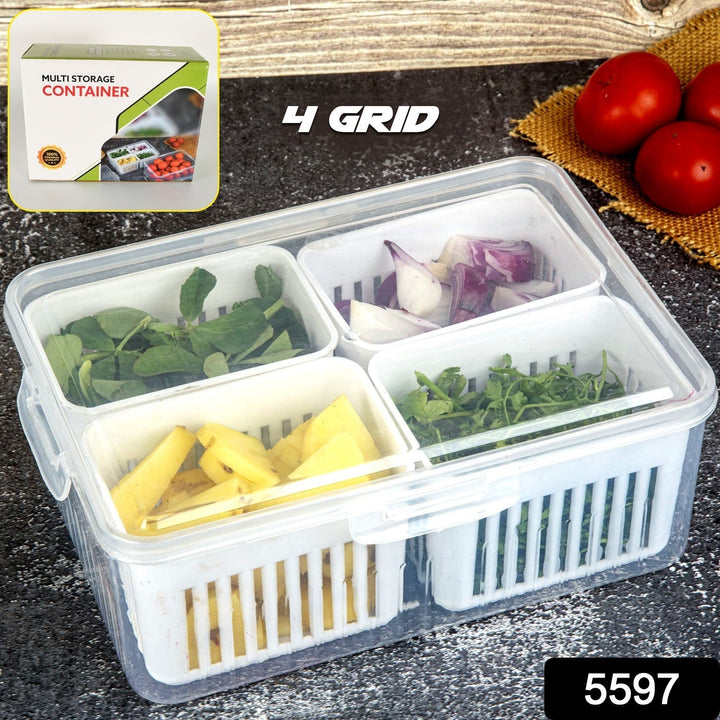 Fridge Storage Boxes Freezer Storage Containers, Container for Kitchen Storage Set, Storage in Kitchen, Vegetable Storage, Draining Crisper Refrigerator Food Box (1 Pc) Your Brand