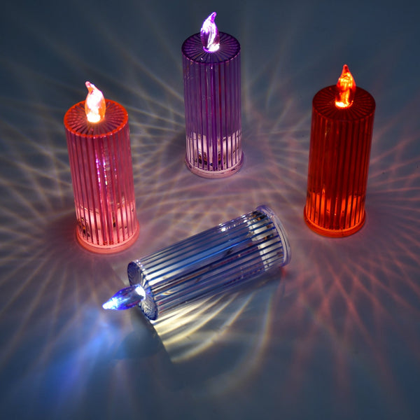 Big Simple Candles for Home Decoration, Crystal Candle Lights (Multicolor) - TezCart