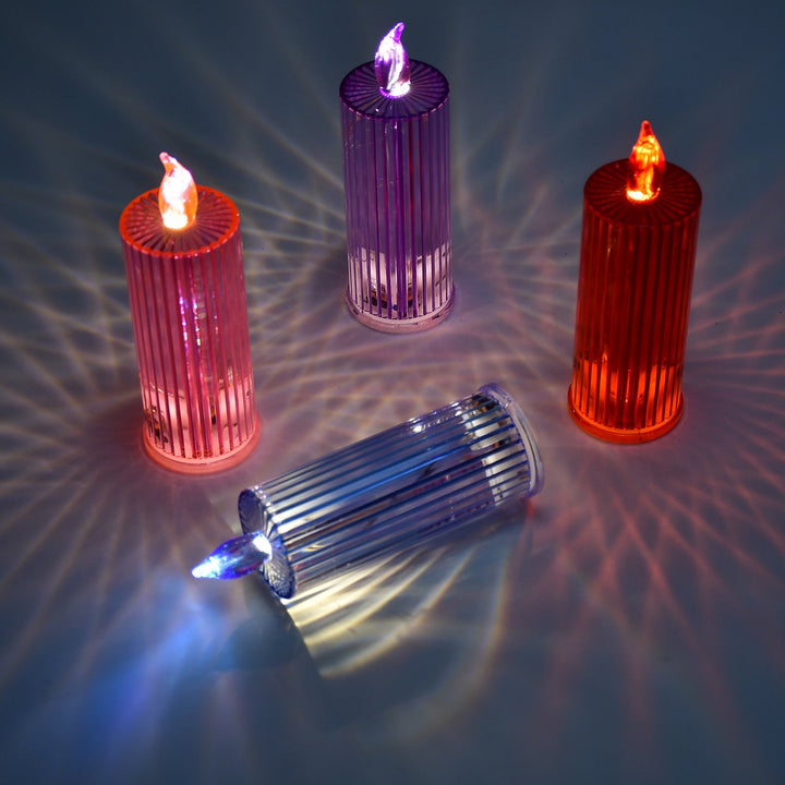 Big Simple Candles for Home Decoration, Crystal Candle Lights (Multicolor) - TezCart