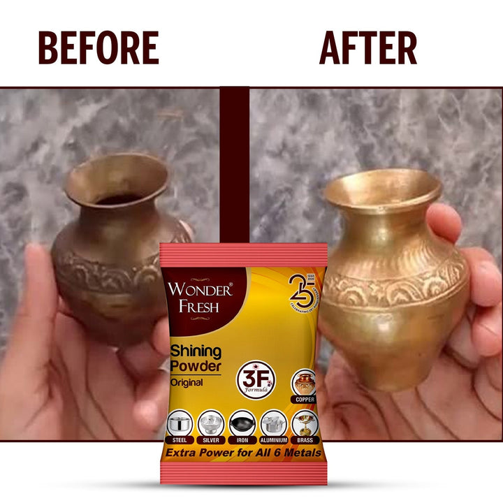 Shining Powder, Cleans and Polishes Copper, Brass, Silver, Aluminum, Iron, and Steel, Removes Tarnish and Oxidation (200 GM) Your Brand