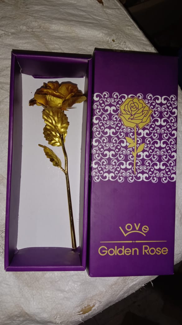 Luxury Decorative Gold Plated Artificial Golden Rose with Premium Box Your Brand