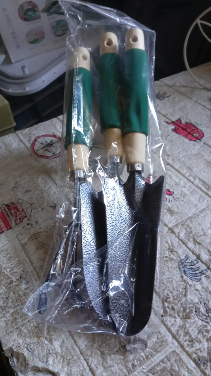 Gardening Tools - Hand Cultivator, Trowel, Heavy Duty with Ergonomic Wooden Handle for Transplanting and Digging (3 Pcs Set) your brand