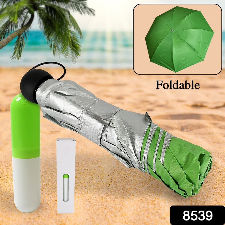 3 Fold Sun Protective Solid Foldable Outdoor Umbrella, Portable Sun, UV Protection Lightweight Rain Umbrella With Umbrella Case For Girls, Women, Men, Boys Your Brand