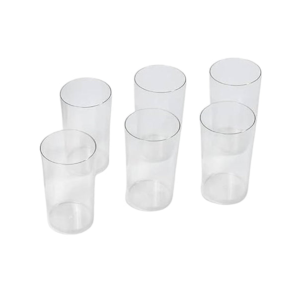 Round Clear Plastic Water Glass Juice Beer Wine Plastic Unbreakable Transparent Glass Set ( 300ml 6pc ) Your Brand