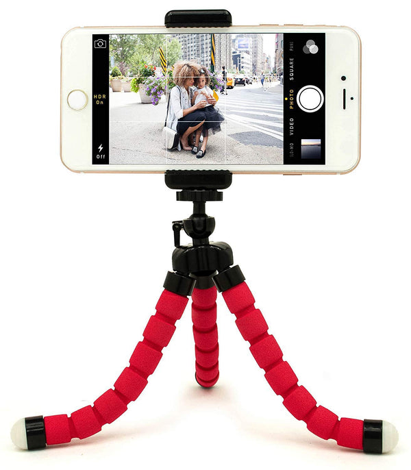 Portable Mini Octopus Tripod Stand with Phone Holder for Live Selfie, Mobile Phone Portable and Adjustable Stand - TezCart