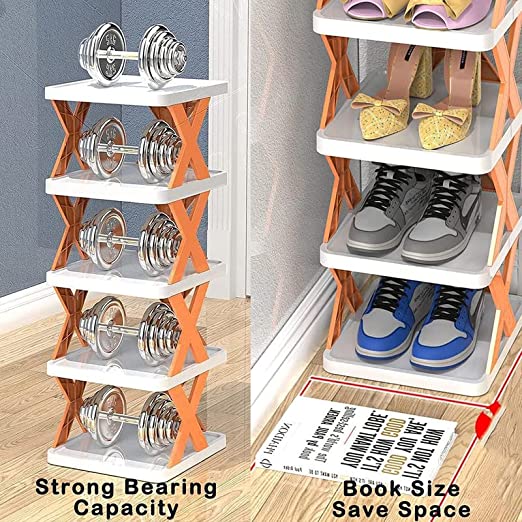 4 LAYER SHOES STAND, SHOE TOWER RACK SUIT FOR SMALL SPACES, CLOSET, SMALL ENTRYWAY, EASY ASSEMBLY AND STABLE IN STRUCTURE, CORNER STORAGE CABINET FOR SAVING SPACE Your Brand