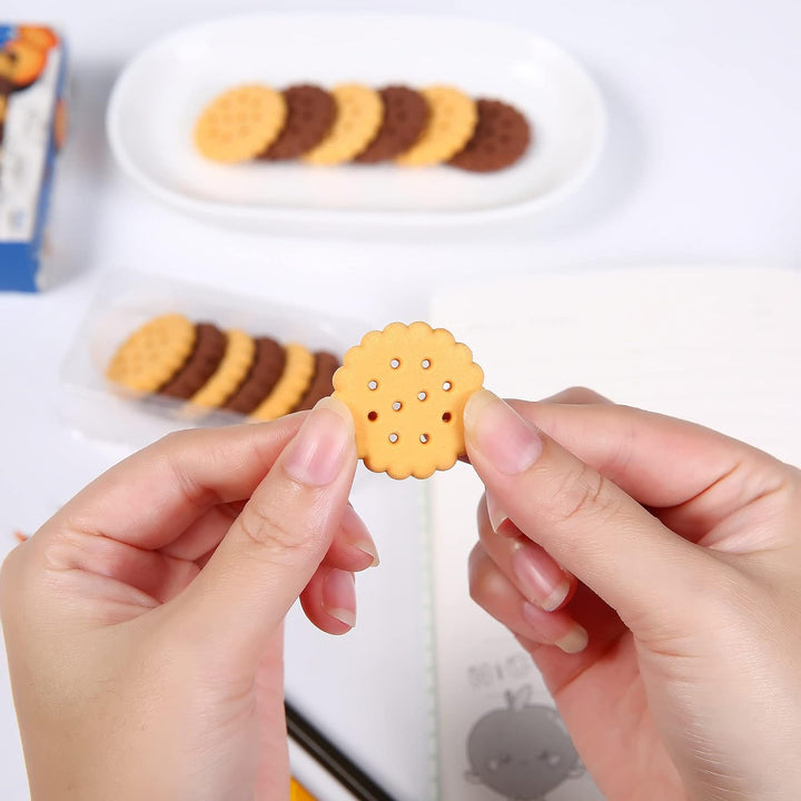 Pack of 6 Erasers Erasers Stationery School Rubber Schools Sketches Office Sign Kid Party Favour Gift Toy Gift Creative Christmas Birthday Gift in Shape Biscuits (6 Pcs Set) Your Brand