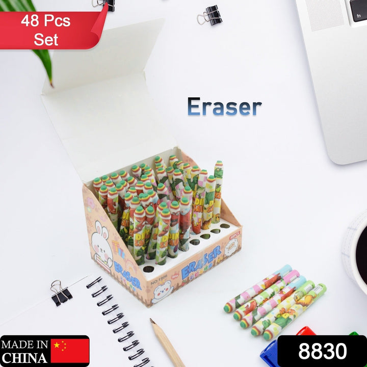 Fancy Erasers for Kids in Different Shapes – Rainbow Erasers, Stationery Gift for Kids Pencil Shaped Eraser for Children School Kids/Birthday Return Gift for Children (48 Pcs Set) Your Brand