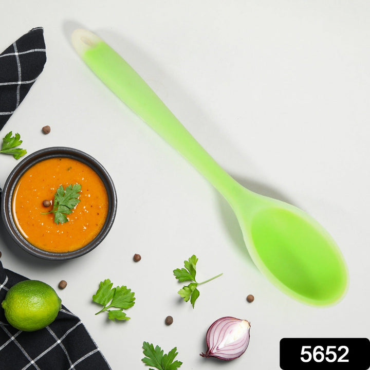 Multipurpose Silicone Spoon, Silicone Basting Spoon Non-Stick Kitchen Utensils Household Gadgets Heat-Resistant Non Stick Spoons Kitchen Cookware Items For Cooking (1 pc / 27 Cm) Your Brand