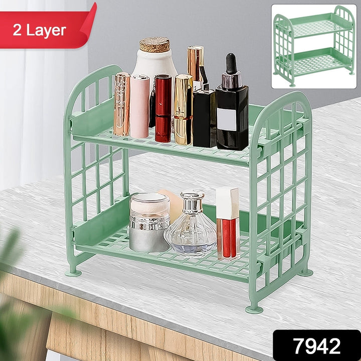 2Layer Foldable Plastic Small Storage Shelf / Rack (1 Pc / Mix Color) Your Brand