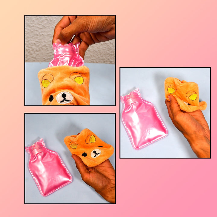 Warm Hug from a Panda: Orange Panda Hot Water Bottle for Pain Relief - TezCart