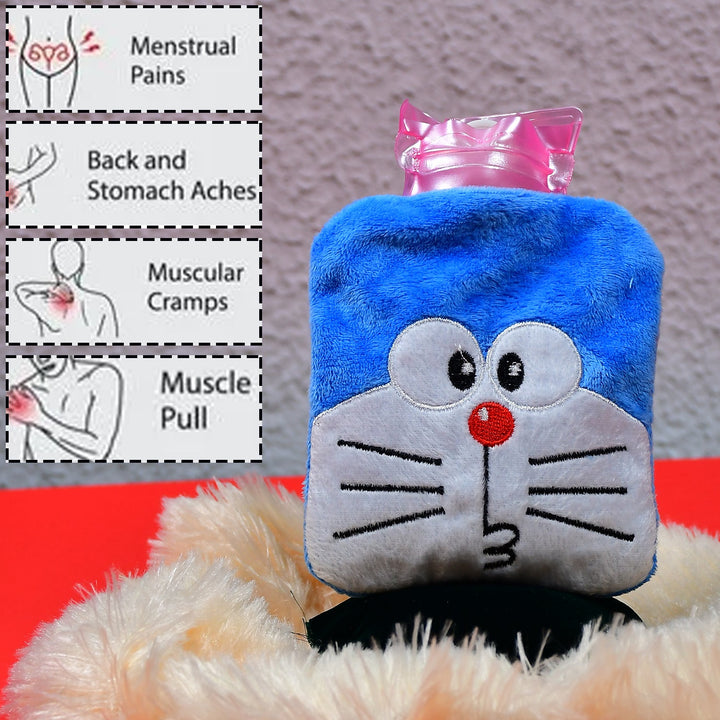 Doremon small Hot Water Bag with Cover for Pain Relief, Neck, Shoulder Pain and Hand, Feet Warmer, Menstrual Cramps. - TezCart
