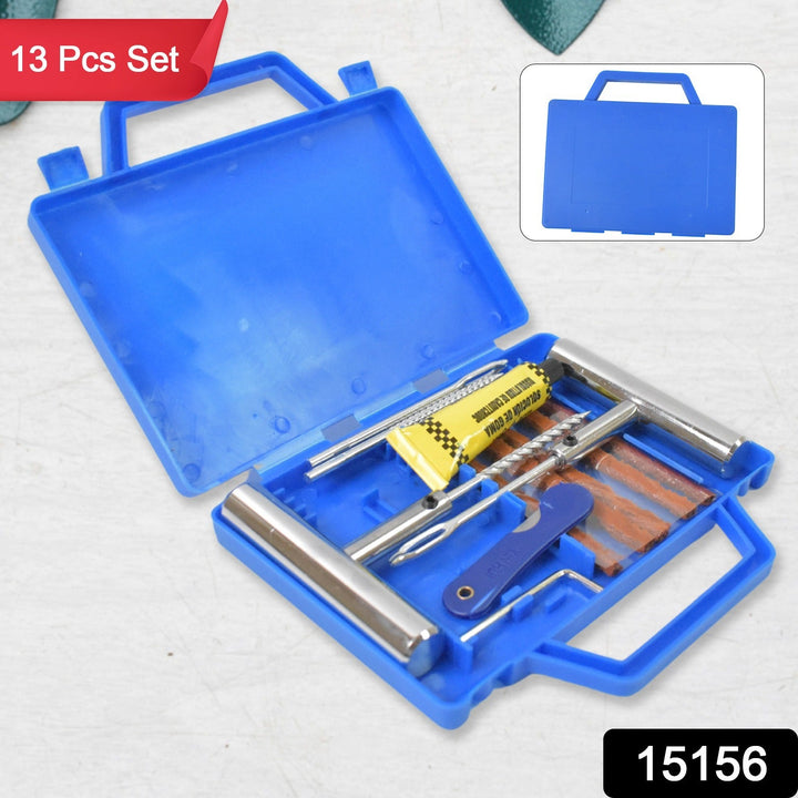 Portable Tire Repair Kit Tyre Repairing Tool Set with Box (13 Pcs Set) - TezCart