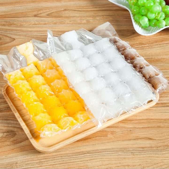 Disposable Ice Cube Bags, Stackable Easy Release Ice Cube Mold Trays Self-Seal Freezing Maker,Cold Ice Pack Cooler Bag for Cocktail Food Wine Your Brand
