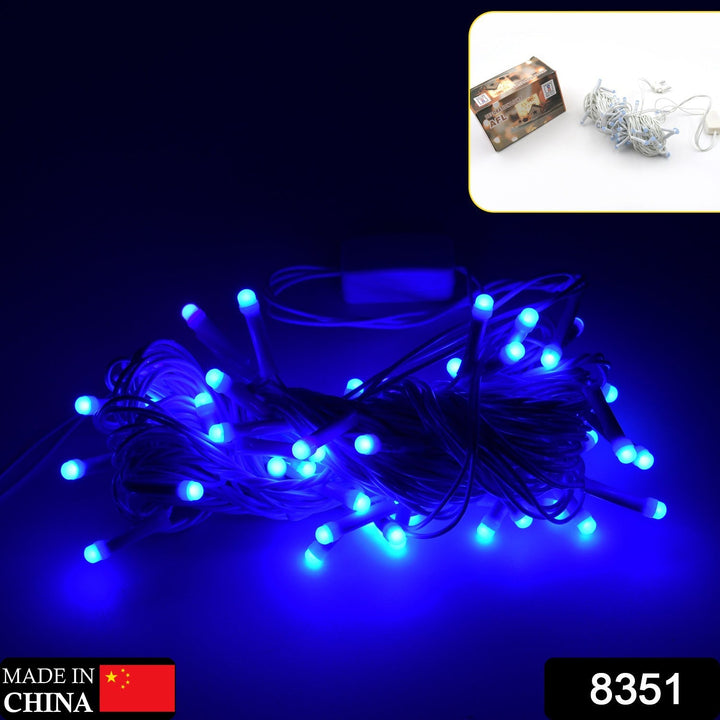 9MTR HOME DECORATION DIWALI & WEDDING LED CHRISTMAS STRING LIGHT INDOOR AND OUTDOOR LIGHT ,FESTIVAL DECORATION LED STRING LIGHT, ONE COLOR LIGHT ( 9 MTR Blue Color) Your Brand