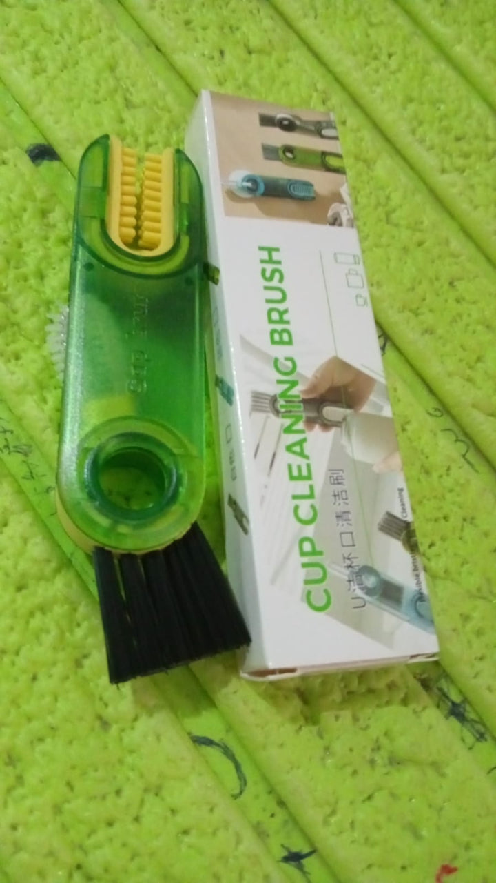 3in1 Multifunctional Cleaning Brush, Bottle Cleaning Brush, Cup Cleaner Brush, for Bottle Cup Cover Lid Home Kitchen Cleaning Tool (1 Pc / Mix Color) Your Brand