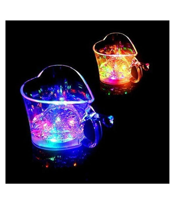 Heart Shape Activated Blinking Led Glass Cup Your Brand
