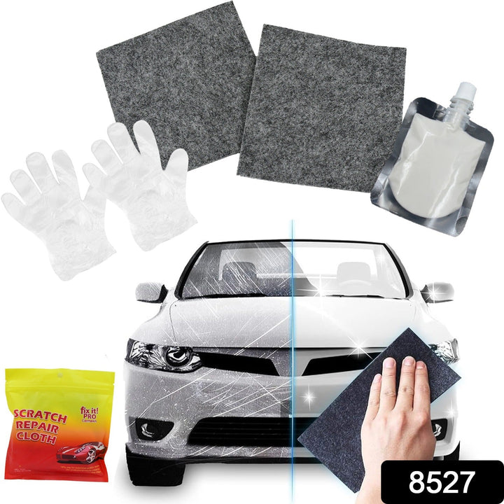 Nano Magic Car Scratch Remover Cloth, Multipurpose Scratch Repair Cloth, Cloth for Car Paint Scratch Repair, Easy to Repair Slight Scratches on the Surface Polishing Repeatable Use for All Kinds of Car (45 ML Repair Solution, 2 Gloves, 2 nano Cloth) Your Brand