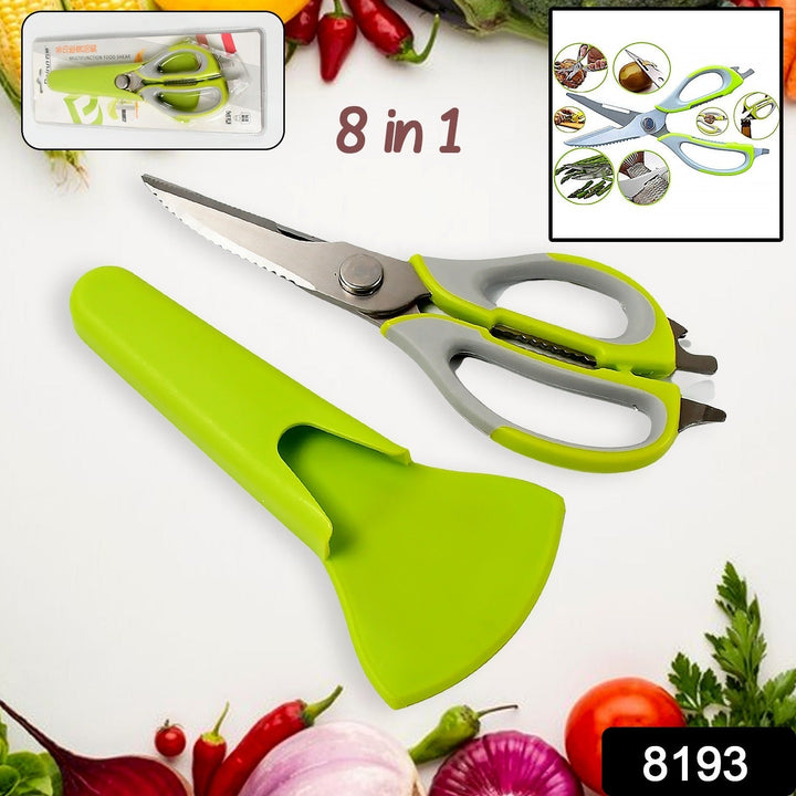 Multi-Purpose Kitchen Shears with Magnetic Holder, Stainless Steel, Red Multifunction Heavy Duty and Kitchen Scissors Your Brand