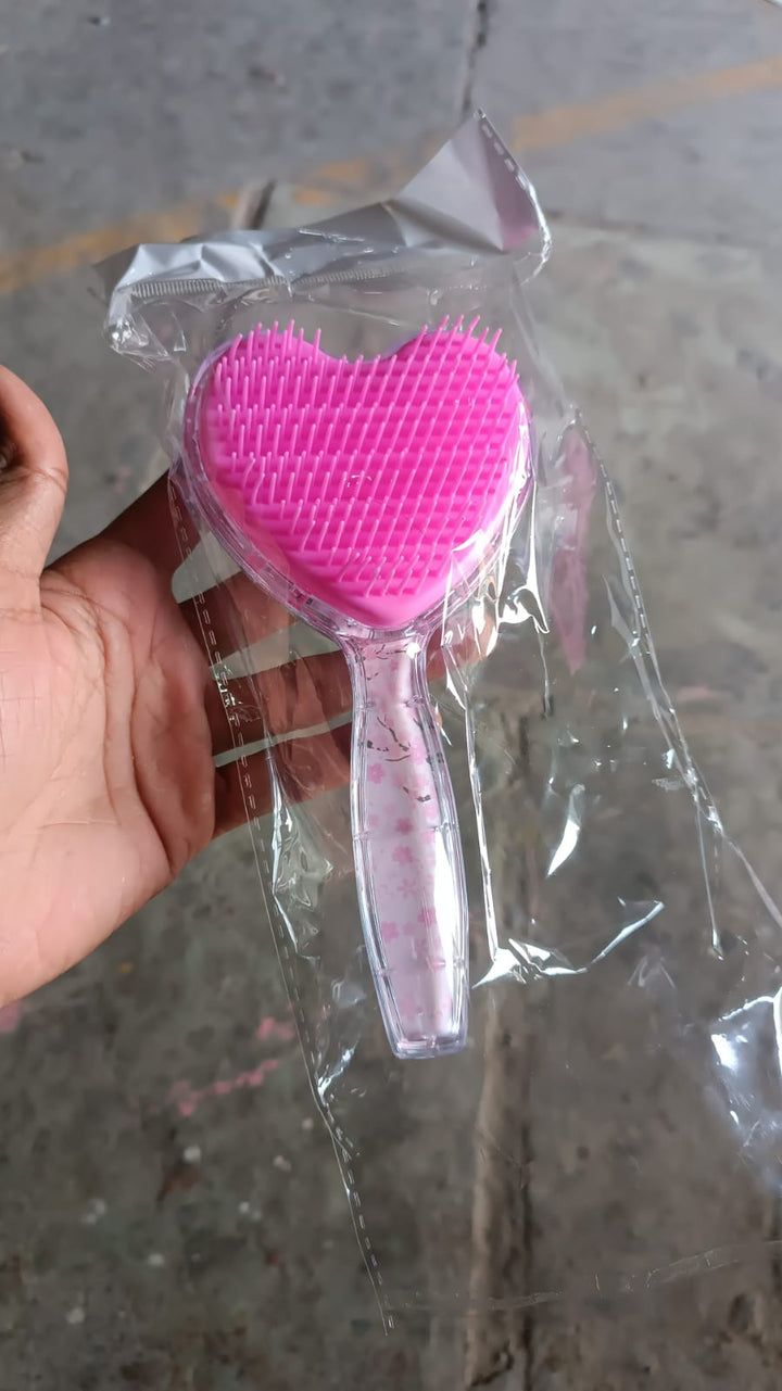 Heart Shape Hair Brush Massage Shower Comb (1 Pc) - TezCart