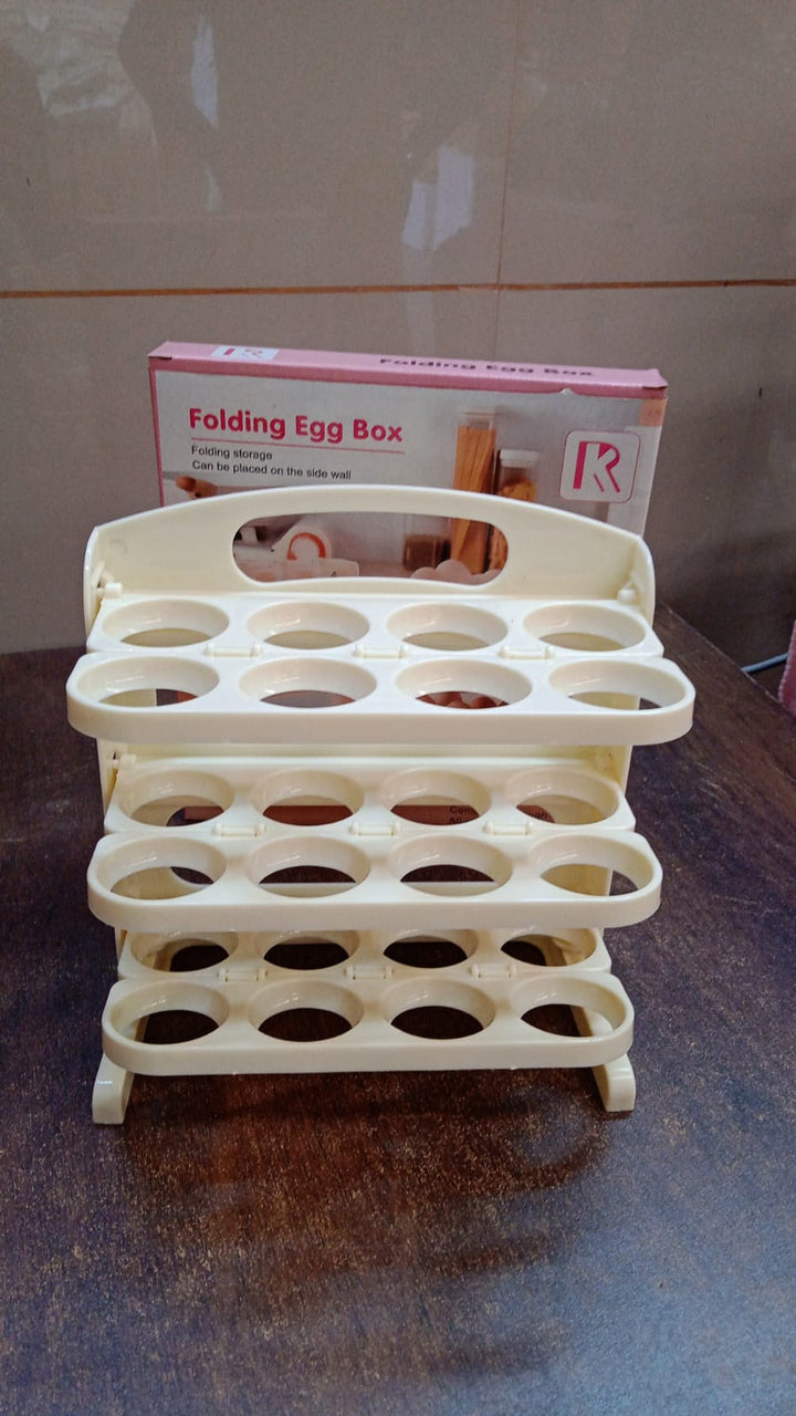 Plastic Foldable Egg Tray | 24 Grid Egg Storage Box (1 Pc) - TezCart