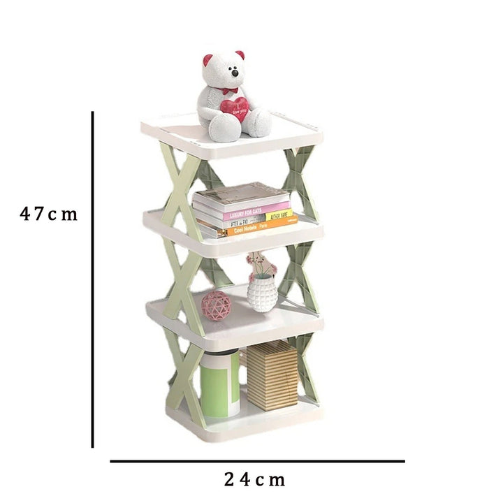 4 LAYER SHOES STAND, SHOE TOWER RACK SUIT FOR SMALL SPACES, CLOSET, SMALL ENTRYWAY, EASY ASSEMBLY AND STABLE IN STRUCTURE, CORNER STORAGE CABINET FOR SAVING SPACE Your Brand