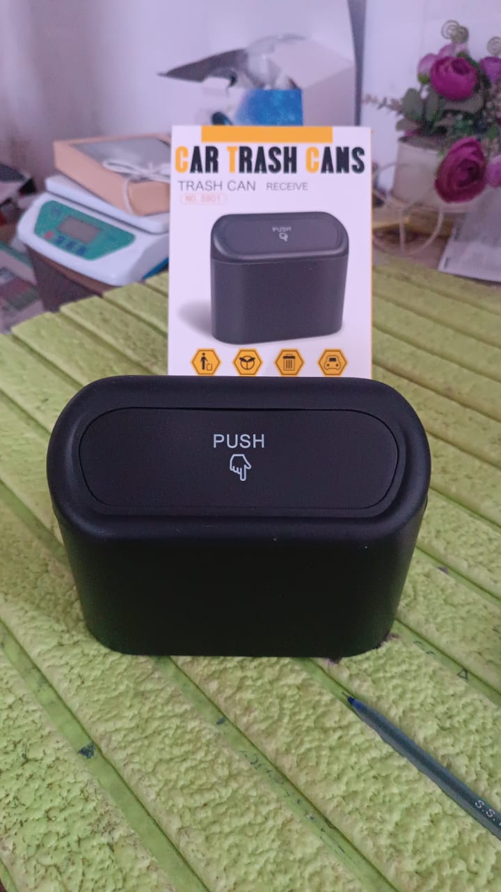 Mini Car Trash Can with Lid, Waterproof Car Trash Bin Storage Box (1 Pc) - TezCart