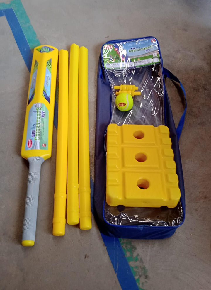 Big Cricket Kit, Cricket Set with 1 Cricket Bat, 1 Rubber Ball, Bails, 3 Stumps with Stand Base - TezCart
