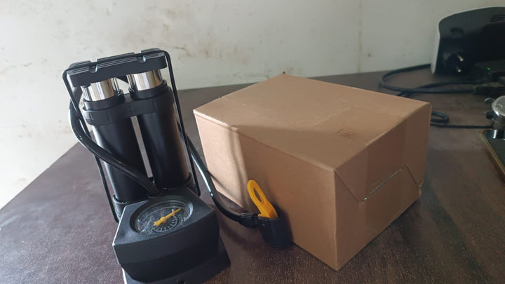 Foot & Portable & High Pressure Double-Cylinder Air Pump (1 Pc) - TezCart