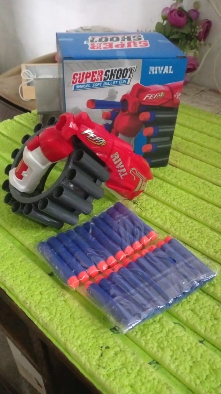 Amazing Toy Gun, Gun for Children, 20 Soft Bullets (1 Set) - TezCart