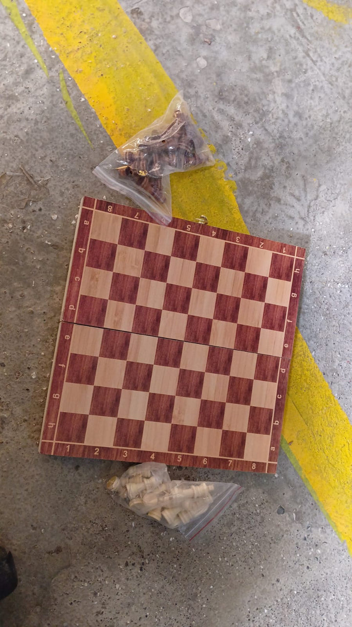 Foldable Wooden Chess Board Set (30 × 30 Cm / 1 Set) Your Brand