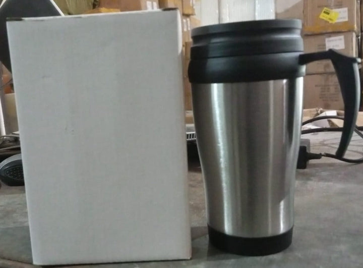 Stainless Steel Vacuum Glass Insulated Glass Coffee Cups (With Lid & Handle / 1 pc) Your Brand