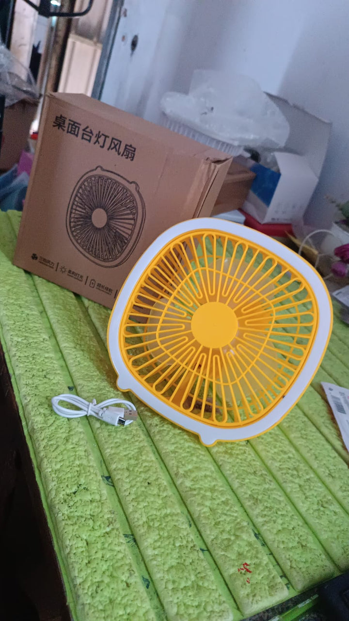USB PORTABLE MINI DESK FAN WITH LIGHT (1 PC) - TezCart