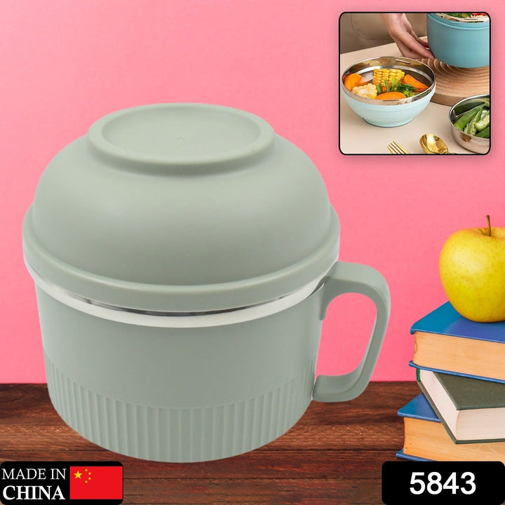 Vacuum Food Flask, Insulation Large Capacity Double Layer Structure Non Slip Labor Saving and Safe Stainless Steel Inner Tank Lunch Box/  Noodle Bowl for Camping Picnic for School Office Outdoor (1 Pc) Your Brand