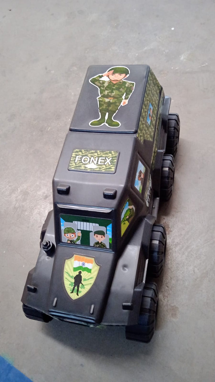 Big Military 8-Wheel Plastic Car Toy (1 Pc) - TezCart