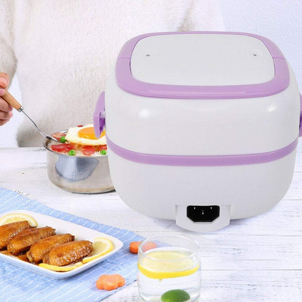 Electric Lunch Box Portable Food Warmer Food Heating Lunch Box Removable Food-Grade Stainless Steel Compartments, 220V 200W, for Car, Truck, office  Your Brand