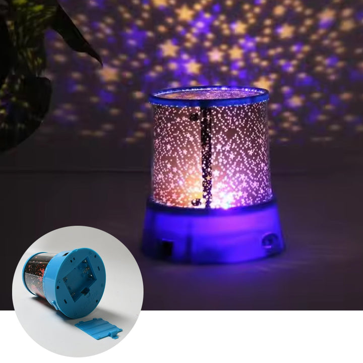 LED Projector Night Light Amazing Lamp, 3 Battery operated lamps, Rotation With the music Function, Master for Kids Bedroom Home Decoration Night Romantic Gift (Battery Not Included / 1 pc) Your Brand