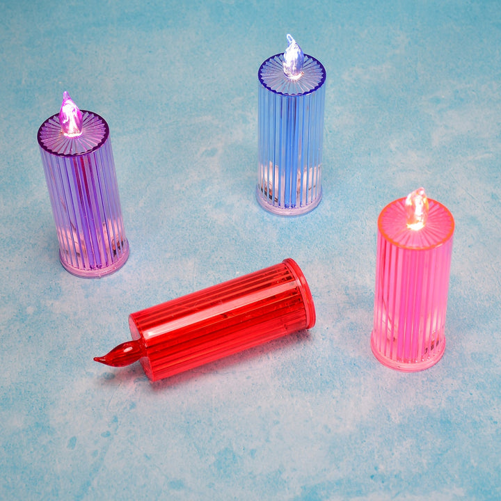 Big Simple Candles for Home Decoration, Crystal Candle Lights (Multicolor) - TezCart