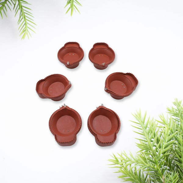 Water Sensor Diyas for Diwali Decoration | Diyas for Home Decoration| Diwali Decoration Items for Home Decor Diyas | Diwali LED Diyas Candle with Water Sensing Technology E-Diya (6Pc Set) - TezCart
