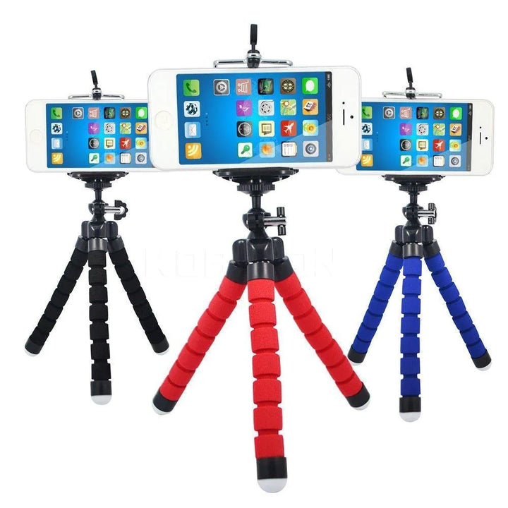 Portable Mini Octopus Tripod Stand with Phone Holder for Live Selfie, Mobile Phone Portable and Adjustable Stand - TezCart