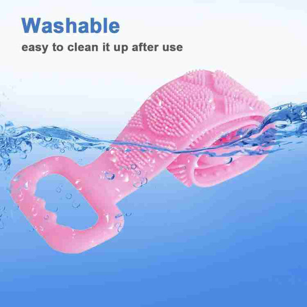 Low Quality Bath Body Brush Towel Eco-Friendly Back Scrubber Shower Brush Silicone Bath Body Brush Towel Body Cleaning Bathroom Shower Strap Your Brand