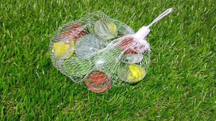 Flat round glass stones for vases