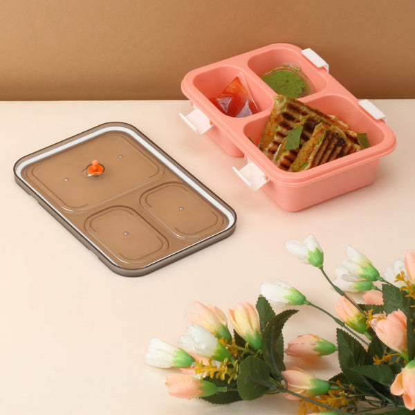 Plastic Lunch Box for Kids, Lunch Box for Kids 3 Compartment Insulated Lunch Box Tiffin Box for Boys, Girls, School & Office Men (3 Compartment Lunch Box) Your Brand