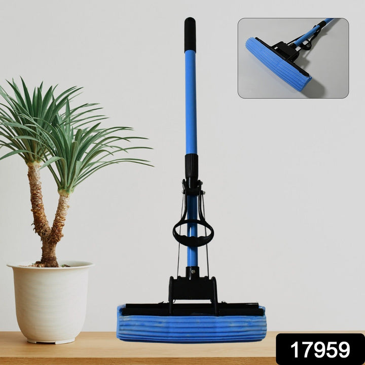 Floor Cleaning Squeeze Mop with Adjustable Telescopic Handle Squeegee Absorber Sponge Cleaner Pocha for Home Kitchen Bathroom (1 Pc) Your Brand