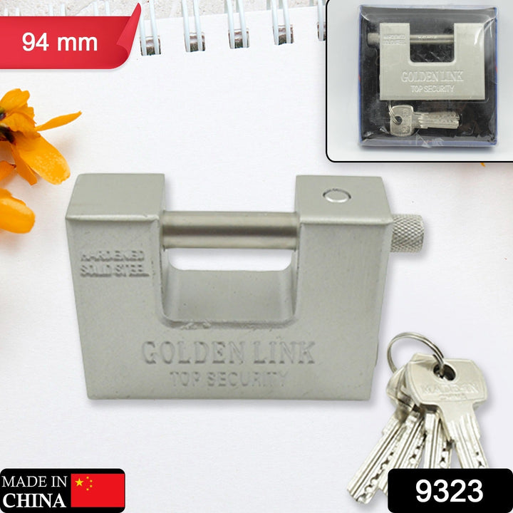 94mm Stainless Steel Padlock: Rectangular, Hardened Steel, 5 Keys Your Brand