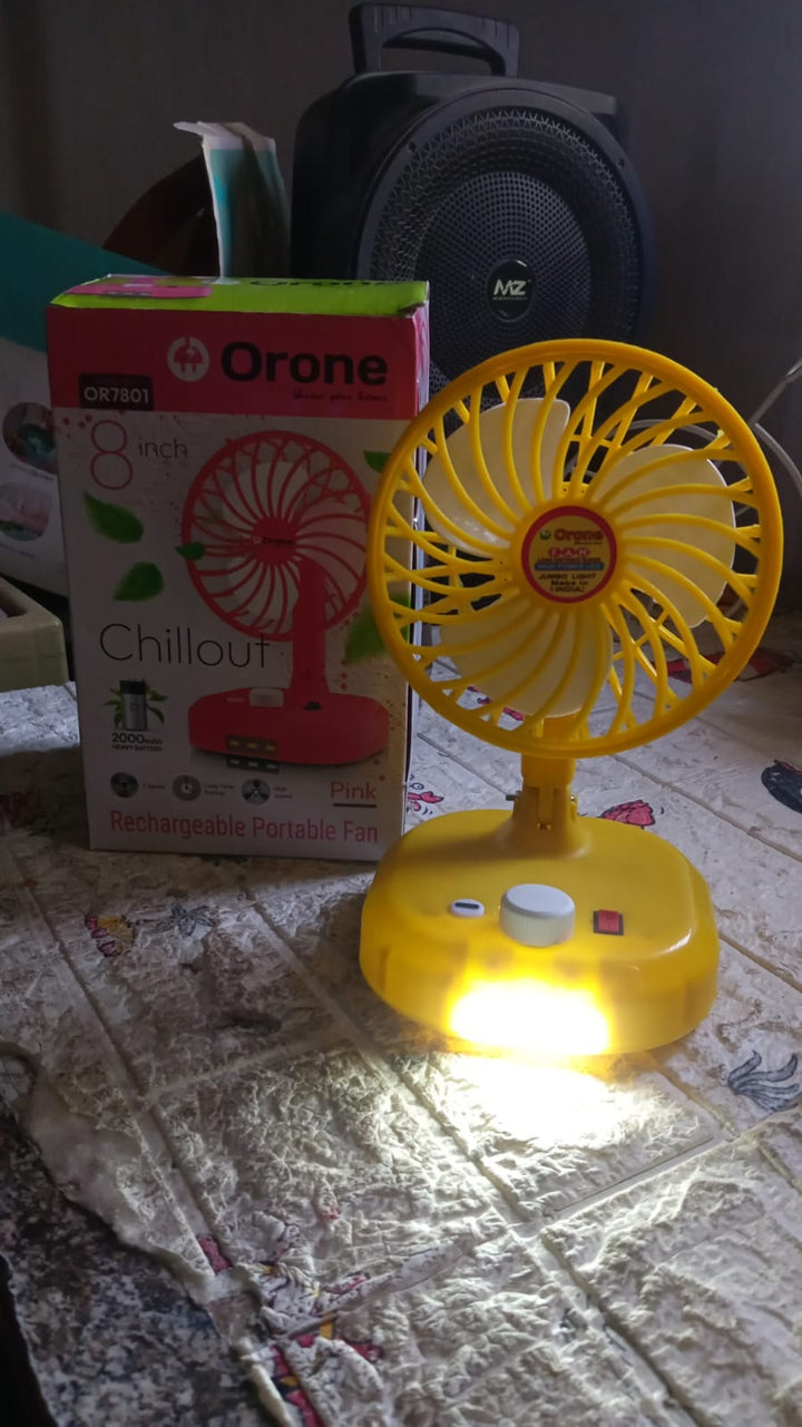 USB-C Type Rechargeable Portable Fan With LED Light Heavy Duty Motor & Foldable Fan With Charging Port Home, Outdoor, Temple Your Brand